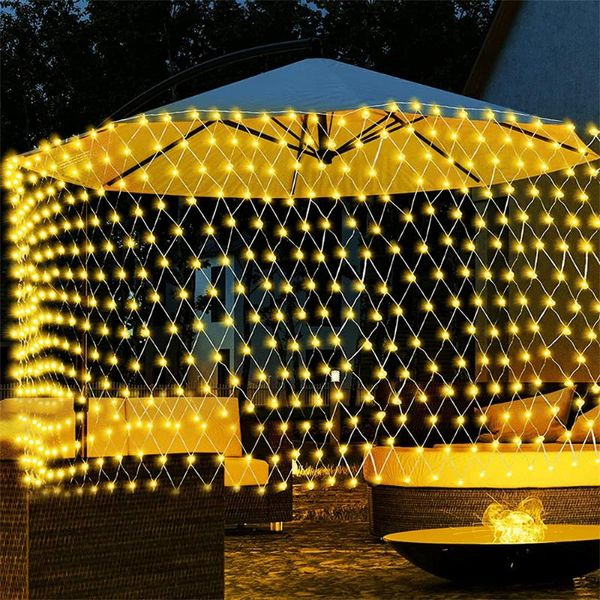 Cordes 2x2m 3x2m 6x4m Jardin Extérieur Led Maille Filet Fée Chaîne Lumière Fenêtre Rideau Guirlande Pour Mariage Fête De Vacances Patio DecorLED