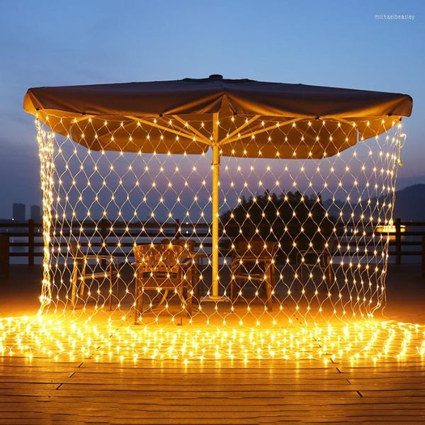 Cordes 2x3/3x3/10x1/6x4M LED Net maille lumière extérieure noël fée chaîne fenêtre rideau mariage guirlande