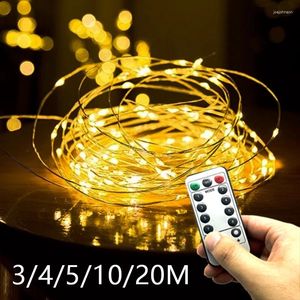 Cordes 3/4/5/10/20M lumière LED conte de fées USB alimentation chaîne fil de cuivre bricolage arbre de noël mariage saint valentin décoration.