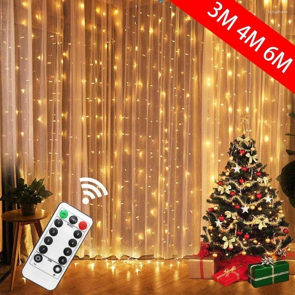 Cuerdas 3/4/6M USB LED Cortinas Festoon Guirnaldas de luz Luces de Navidad Decoraciones Cadena Año Calle Guirnalda