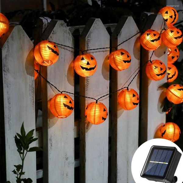 Cuerdas 3,5 M/5 M/6 M luces LED de calabaza con energía Solar 8 modos Hada de Halloween impermeable para decoración de fiesta al aire libre