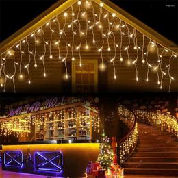 Strings 3,5 m 5m LED Gordijn Icicle String Licht Droop 0,4-0,8 m Indoor Outdoor Holiday Party Garden Raam Garland Fairy Decorative