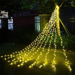 Strings 3.5m LED Kerstboom IJspiegel Lichte Outdoor Garden Patio Street Hangende waterdichte Star Fairy Garland