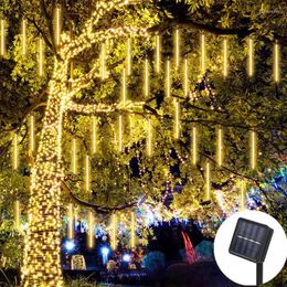 Strings 3 Set Solar LED Meteoor Douche Festoon Light Street Garlands Outdoor Year 2023 Kerstversieringen voor Home Garden