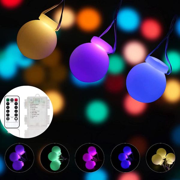 Cuerdas 30/50 Globos LED Bola Guirnalda Alambre de cobre Luces de hadas Cadena con control remoto 8 Modo para fiesta de Navidad Decoración de vacaciones LED S