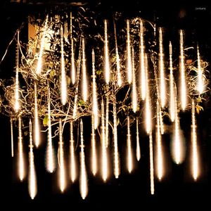 Cordes 30/50cm 8 Tubes Meteor Shower Rain LED Guirlandes lumineuses Décorations d'arbre de Noël pour la rue extérieure Jardin Guirlande Décor Navidad