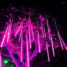 Cadenas de 30/50 cm Led Meteor Shower Cadena de hadas Luces de cortina de guirnalda Decoración navideña Al aire libre Jardín de jardín Navidad 2024