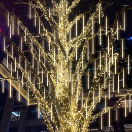 Cuerdas 30/50 CM lluvia de meteoritos lluvia LED luces de hadas cadena calle guirnalda decoración del árbol de Navidad para el año luz al aire libre