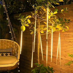 Strijkers 30/50 cm verbeterde meteoren douche regenlichten buiten vallen druppel kerstcascade voor boom vakantie feest bruiloft