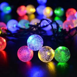 Strings 30 LEDS LUCHES FIESTA DE LED LED Solar Luces de Navidad Cadenas LED Lámpara Lámpara de luz Solar Bombillas impermeables 6.5m