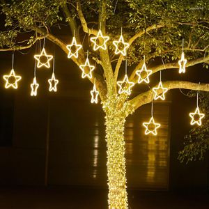 Strings 30 cm kerstster LED STRING Licht Fairy Hanging voor bruiloft Villa Party Backyard Club