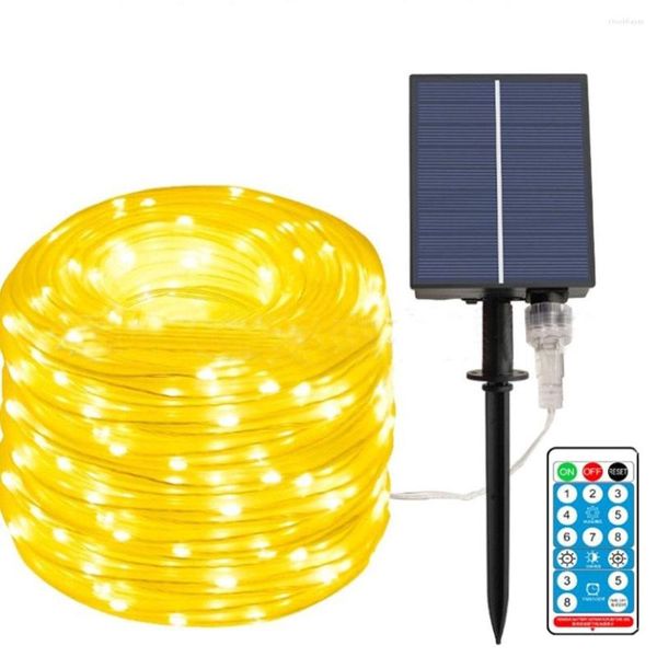 Cordes 30M 300 Tube LED solaire Corde Lumières en plein air avec télécommande étanche fée chaîne lumière jardin guirlande décor de noël