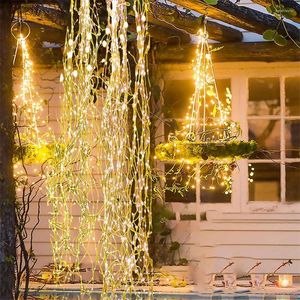 Strings 30Strand 2m 600 LED Waterfall Lights Copper Wire Fairy Light String Christmas Garland voor boom Holiday Wedding Party Decor