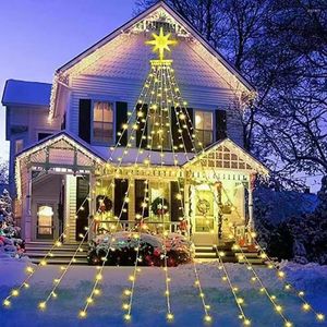 Cordes 350 LED cascade lumières pour noël étanche étoile chaîne haute luminosité 8 modes d'éclairage jardin cour