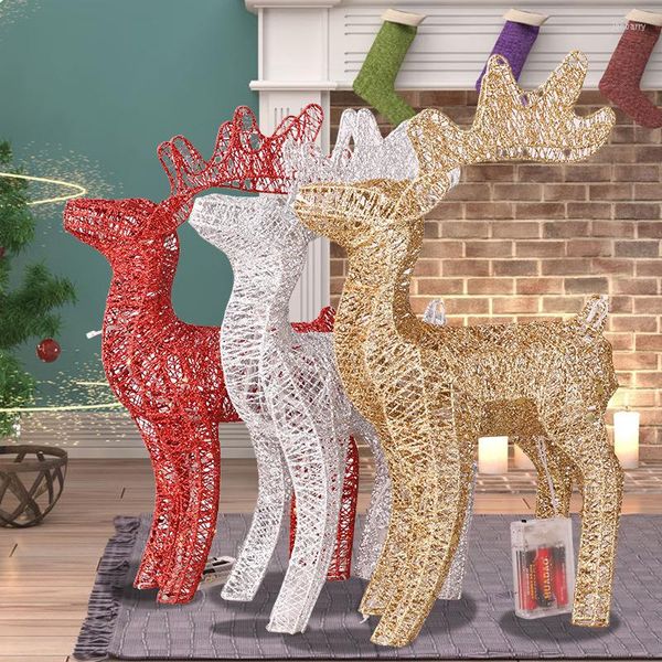Cordes 3d art elk cerf deer décoration de Noël ornement léger LED luminable reindeer fée animal fée animal décor