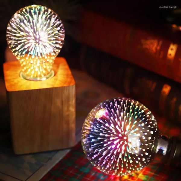 Cordes 3D décoration Edison ampoule E27 4W 85V-265V Vintage lumière étoile feux d'artifice lampe vacances nuit nouveauté arbre de noël