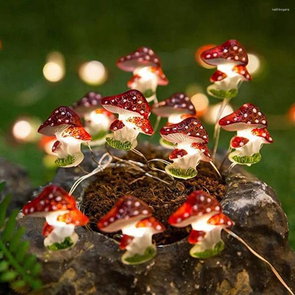 Cuerdas 3D Mushroom String Light Extra-Largo LED Lámpara de Pascua Colgante Fairy Holiday Party Night Suministros