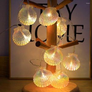 Cordes 3M 20 LED Seashell Ocean Conch String Lights Décoration de vacances Fée alimentée par batterie pour la fête de mariage Arbre de Noël