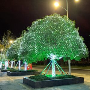 Cuerdas 3M * 2M LED Mesh Net Lights Techo Fiesta de Navidad Boda Decoración al aire libre lámparas 30V 24V 110V 220V Crestech168