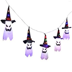 Strings 3M 30 LEDS Festival Kleurrijke enge binnenshuis Outdoor Wizard Hat Yard Home Ghost String Lichte Halloween Decoratie Batterij Operated