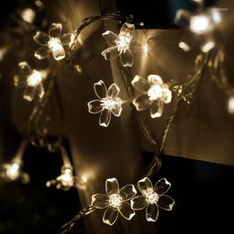 Cuerdas 3M 5M 10M Sakura Fairy LED String Lights Navidad Boda Jardín Decoración al aire libre con batería Operar Festoon Light