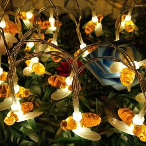 Strings 3M schattige bijen LED STRING LICHT Licht Kerstmis Tuin Decoratie Fairy Garland Batterij/USB/EU -plug voeding