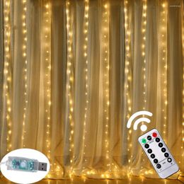 Cordes 3M LED USB/Batterie Rideau Chaîne Fée Lumières De Noël Guirlande À Distance Pour Année Fête Jardin Maison De Mariage Décoration