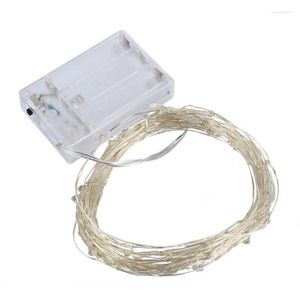 Cordes 3M fil de cuivre argenté 30 LED guirlandes lumineuses étanche vacances batterie éclairage pour fée arbre de noël décor de fête de mariage