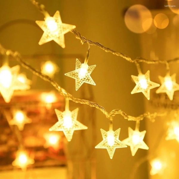 Cuerdas 3M Estrella Luces de Navidad LED Fairy String Garland Batería / USB Adorno de mesa Halloween Fiesta de cumpleaños Fiesta de cumpleaños Decoración de la boda