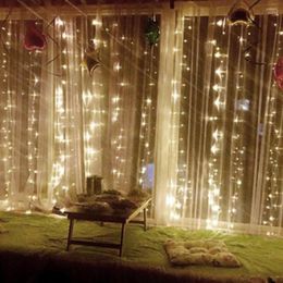 Strings 3MX3M 300 LED Kerstmis Kerstmis Fairy Wedding Gordijn Licht Outdoor Lighting 110V/220V Lichten voor Home Party Decor