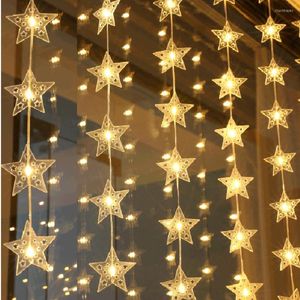 Cordes 3x1/3x2M rideau lumineux 100/200LED fée étoiles lumières noël chaîne étanche décoratif étoile scintillant pour chambre