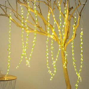 Strings 3x1m 6x1m Ivy bladeren LED IJschema Licht Kerst Vine Branch Raam Gordijn Garland Garland Outdoor Twinkle Fairy String