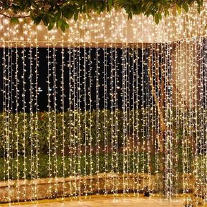 Strings 3x3 / 6x3m Guirlande de Noël LED Rideau Icicle Lumières avec télécommande Lumière de fée extérieure pour la maison de mariage Décor de jardin