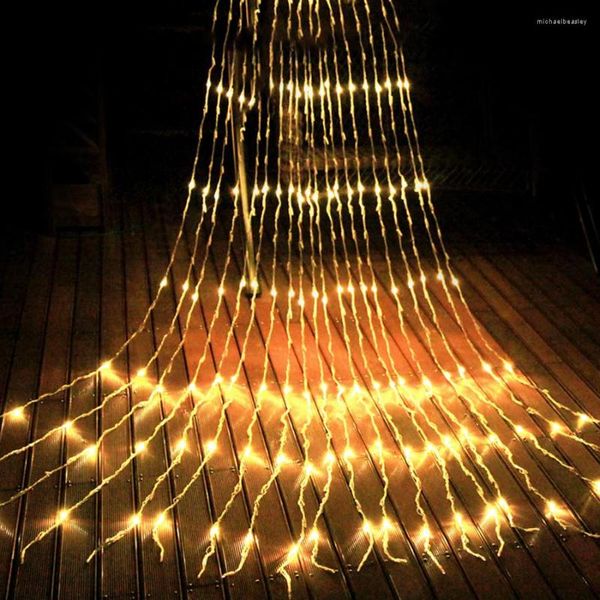 Cordes 3x3m 6x3m LED Meteor Douche Pluie légère Écoulement d'eau Waterfall Window Curtain Mariage de mariage Garland