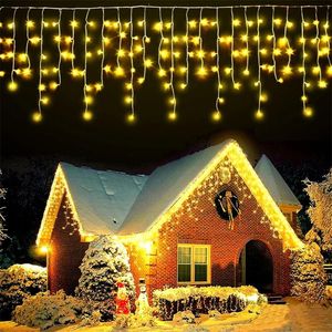 Cuerdas 4-40M LED carámbano luces impermeable Navidad luz al aire libre cortina de hadas cadena para boda fiesta vacaciones DecorLED