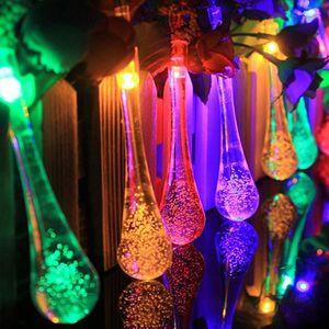 Strings 4 kleuren Solar Light String Twinkling Glass Water Druppel 15ft 20 LEDS Garden Decoratie Raam Porch Fairy Lamp voor bruiloftsfeestje