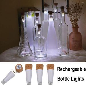 Paquete de 4 cuerdas, luces recargables para botellas, Mini artesanía en forma de corcho, hada alimentada por USB para botellas de vino, lámpara de decoración para fiestas