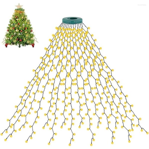 Cuerdas 400LEDs UE / EE. UU. Enchufe Luces de árbol de Navidad Cadena Vacaciones Hada Cascada Guirnalda Luces para el año de boda Fiesta en casa de Pascua