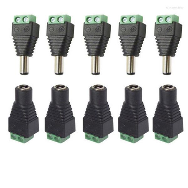 Cuerdas 5,5 mm x 2,1 mm hembra macho DC adaptador de enchufe de alimentación para 3528 5060 tira de LED de un solo color y cámaras CCTV LED StringsLED