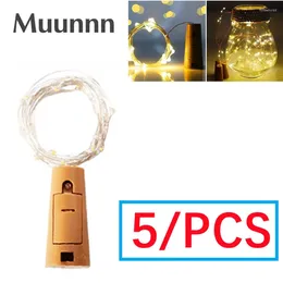 Strings 5 PCS Bouteille de liège alimentée par batterie Lumière 1M 2M LED Bar Fête d'anniversaire Bouchon de vin (sans batterie)