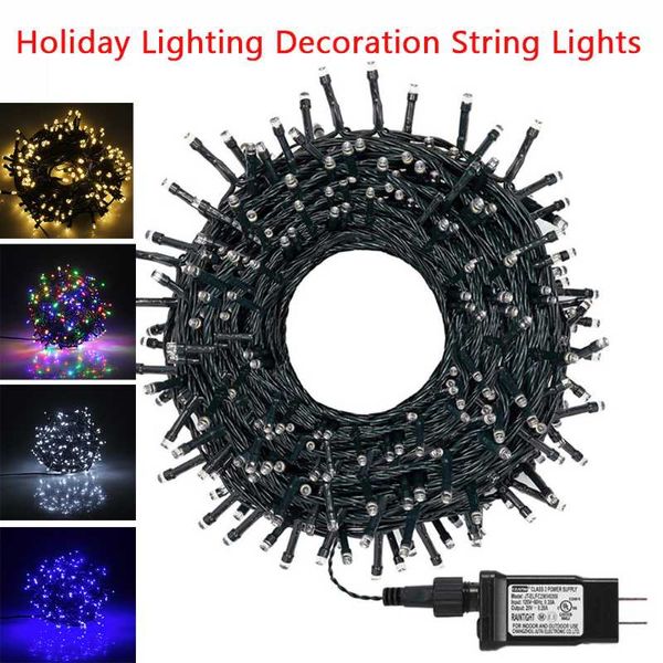 Cordes 50M LED guirlandes lumineuses étanche 24V scintillant extérieur arbre de noël rue guirlande Festival fête mariage décoration lampe