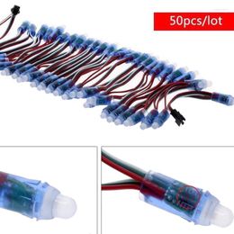 Cords 50pcs / lot DC5V WS2811 Module lumineux Pixel LED Full Color 12 mm 10 cm Fils IP68 IP68 RVAB Digital