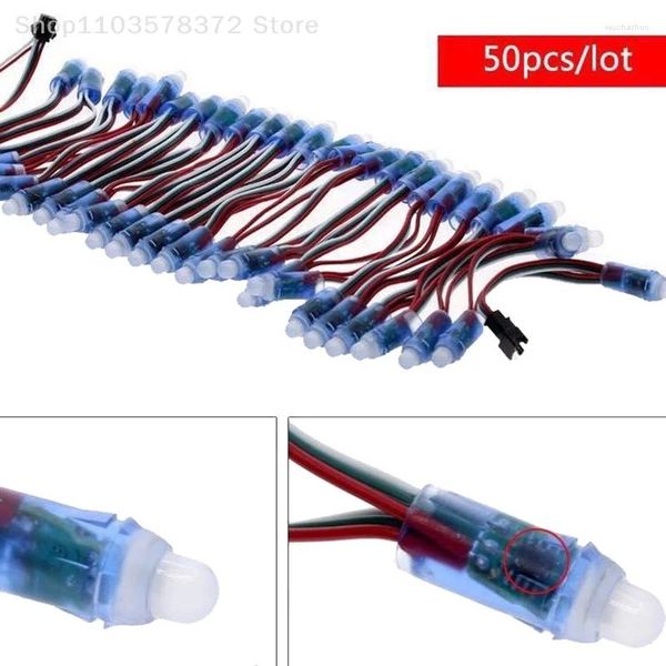 Cords 50pcs / lot DC5V WS2811 Module lumineux Pixel LED Full Color 12 mm 10 cm Fils IP68 IP68 RVAB Digital