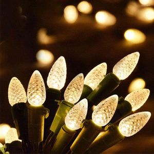 Strings 5m 10m C6 Strawberry Fairy Light Battery bediende LED String 8 Modi Outdoor Holiday Feest Kerstboom Decor Garland