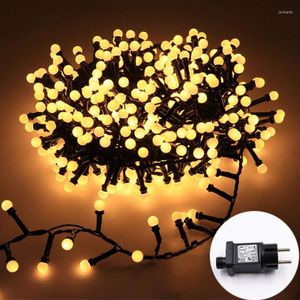 Strings 5M 10M Fairy Garland LED Ball String Lights étanche 8 modes d'alimentation pour arbre de Noël mariage maison décoration intérieure 2023