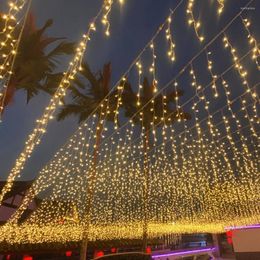Cordes 5M 216LED s LED rideau glaçon guirlande lumineuse 8 Modes prise ue pour fête jardin scène décor Noel décoration de noël année
