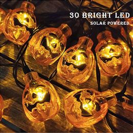 Strings 5m 30 LEDS Solar Pumpkin Light Waterdicht Party Garland Halloween Decoratie LED String Lichtslip