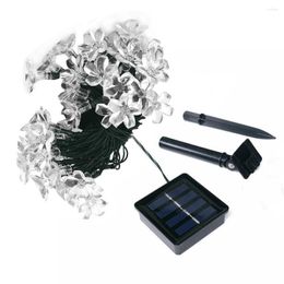 Cordes 5M 50LED fleur de pêche lampes d'éclairage à énergie solaire en plein air fête jardin maison frappant mariage de noël 2022