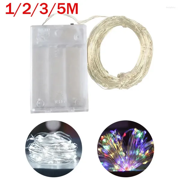 Strings 5M fil de cuivre LED lumières chaîne batterie boîte étanche guirlande fée lumière noël fête de mariage décor éclairage de vacances