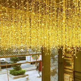 Cordes 5m rideau LED ICTICLE STRING LUMILES CHARIGE GARLAND FAI FAIY LUMIR DU 0,4-0,6 m de Noël Street Street Outdoor Éclairage décoratif